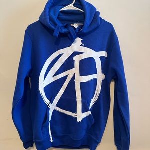 Simeon Farrar Painted Initial Hooded Cotton Sweatshirt Unisex Small